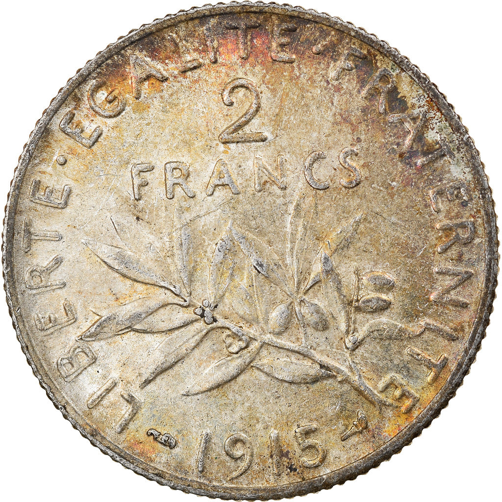 Monnaie, France, Semeuse, 2 Francs, 1915, Paris, TTB, Argent, Gadoury:532
