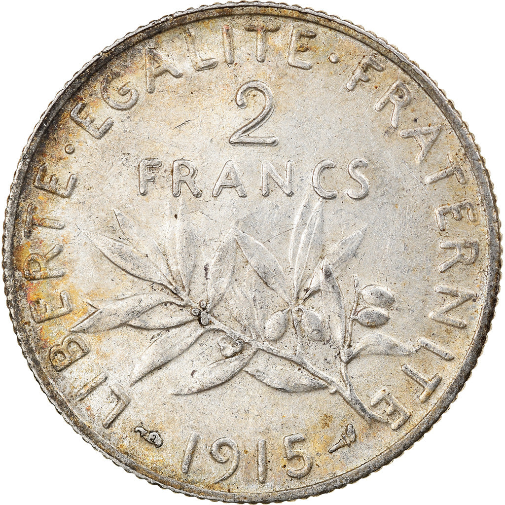 Monnaie, France, Semeuse, 2 Francs, 1915, Paris, TTB, Argent, Gadoury:532