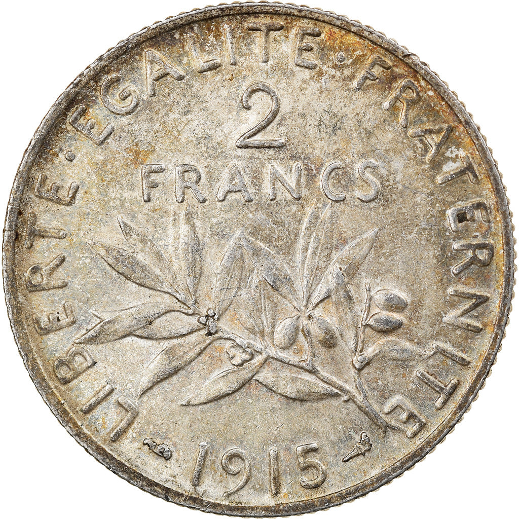Monnaie, France, Semeuse, 2 Francs, 1915, Paris, TTB, Argent, Gadoury:532