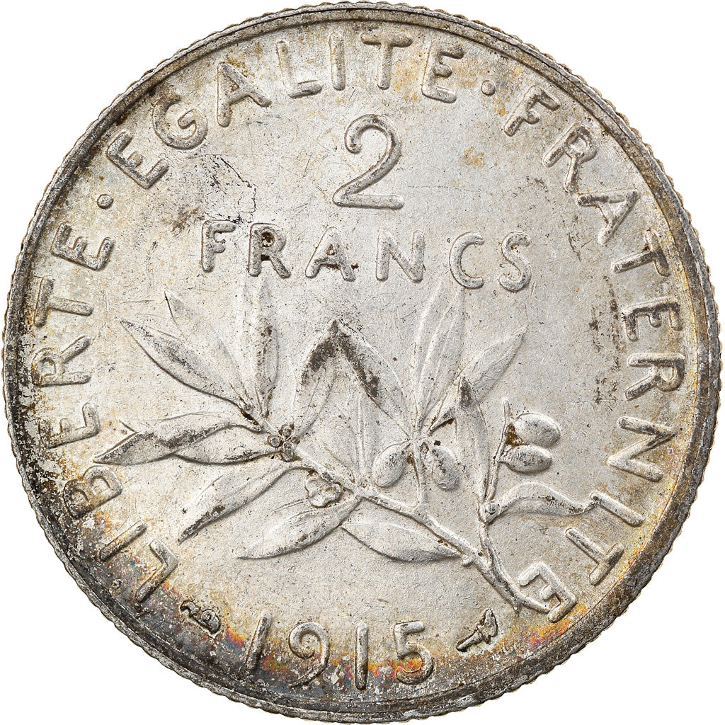 Coin, France, Semeuse, 2 Francs, 1915, Paris, EF(40-45), Silver, KM:845.1