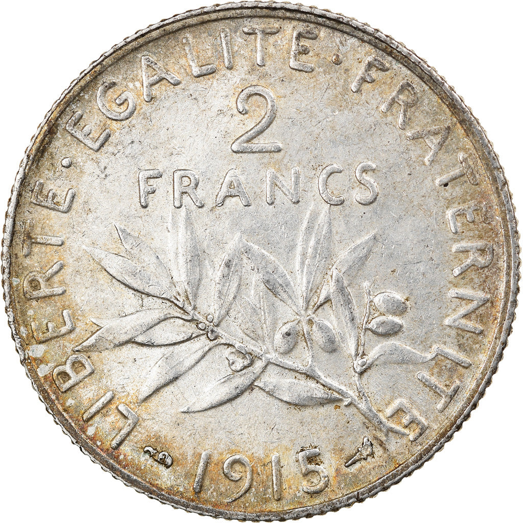 Coin, France, Semeuse, 2 Francs, 1915, Paris, AU(50-53), Silver, KM:845.1