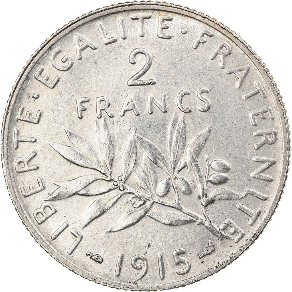 Coin, France, Semeuse, 2 Francs, 1915, Paris, AU(50-53), Silver, KM:845.1