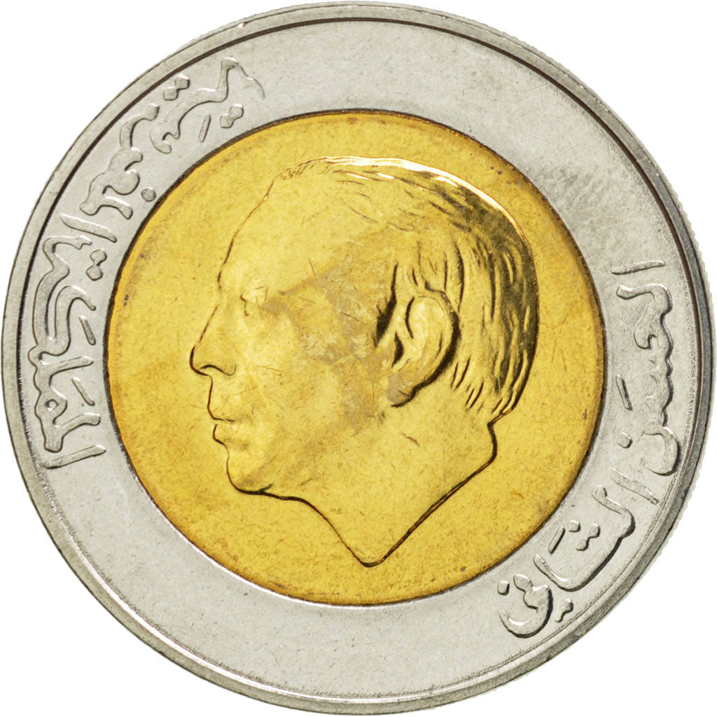 Monnaie, Maroc, al-Hassan II, 5 Dirhams, 1987, SPL, Bi-Metallic, KM:82