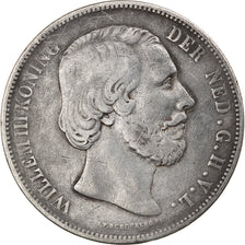 Moneda, Países Bajos, William III, 2-1/2 Gulden, 1872, MBC, Plata, KM:82