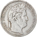 Moeda, França, Louis-Philippe, 5 Francs, 1841, Lille, VF(30-35), Prata
