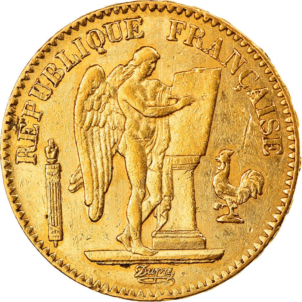 Munten, Frankrijk, Génie, 20 Francs, 1871, Paris, ZF+, Goud, KM:825