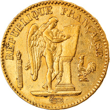 Munten, Frankrijk, Génie, 20 Francs, 1871, Paris, ZF+, Goud, KM:825