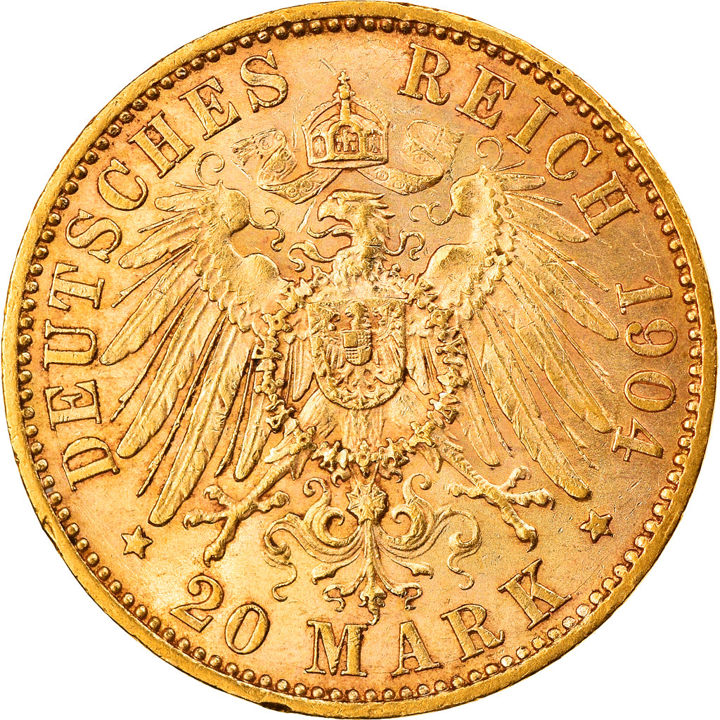Moneta, Stati tedeschi, PRUSSIA, Wilhelm II, 20 Mark, 1904, Berlin, SPL-, Oro