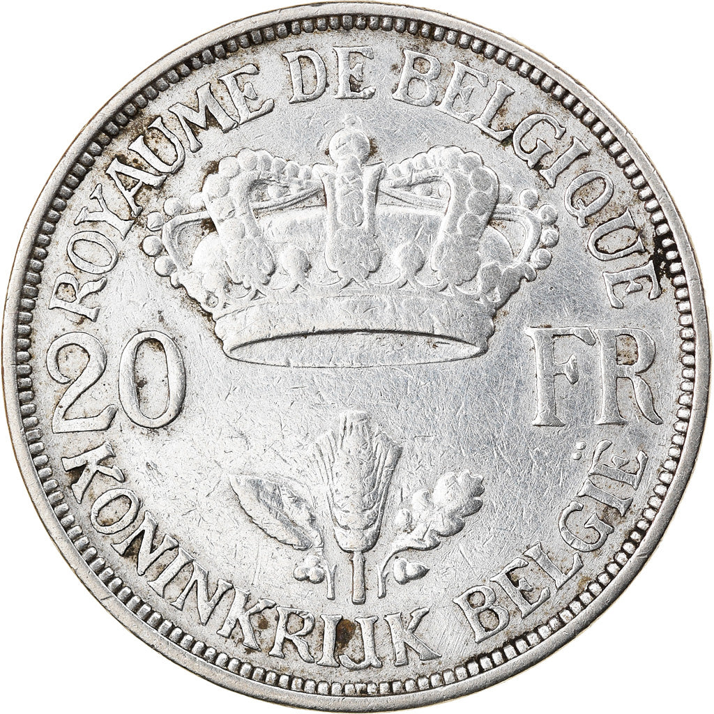 Coin, Belgium, Leopold III, 20 Francs, 20 Frank, 1934, EF(40-45), Silver, KM:105