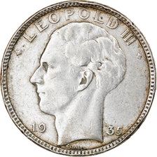 Coin, Belgium, Leopold III, 20 Francs, 20 Frank, 1935, EF(40-45), Silver, KM:105