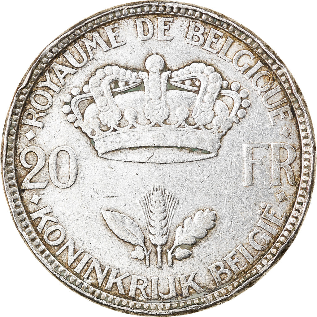 Coin, Belgium, Leopold III, 20 Francs, 20 Frank, 1935, EF(40-45), Silver, KM:105