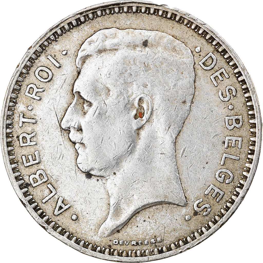 Coin, Belgium, Albert I, 20 Francs, 20 Frank, 1934, EF(40-45), Silver, KM:103.1