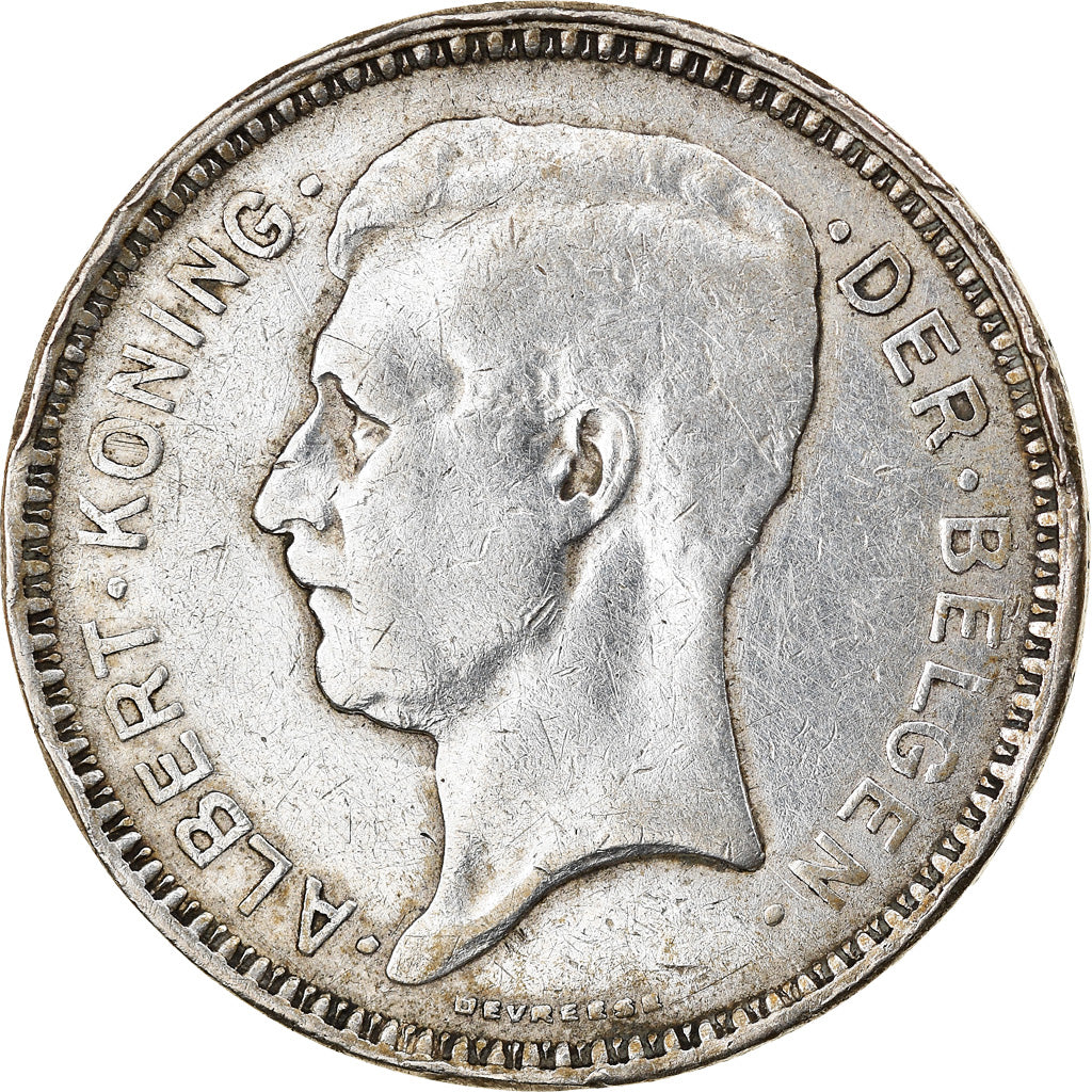 Coin, Belgium, Albert I, 20 Francs, 20 Frank, 1934, EF(40-45), Silver, KM:104.1