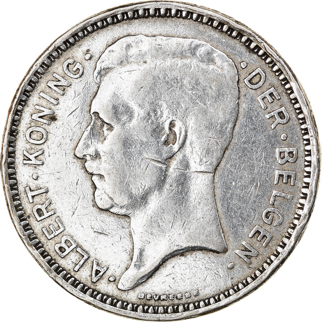 Münze, Belgien, Albert I, 20 Francs, 20 Frank, 1934, S+, Silber, KM:104.1