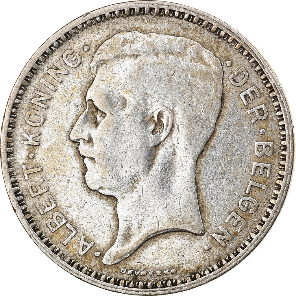 Coin, Belgium, Albert I, 20 Francs, 20 Frank, 1934, EF(40-45), Silver, KM:104.1