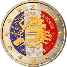 France, 2 Euro, 10 ans de l'Euro, 2012, MS(60-62), Bi-Metallic, KM:1846