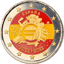 Spain, 2 Euro, 10 ans de l'Euro, 2012, MS(60-62), Bi-Metallic, KM:1252