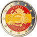 Spain, 2 Euro, 10 ans de l'Euro, 2012, MS(60-62), Bi-Metallic, KM:1252