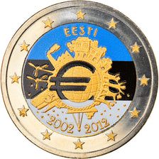 Estonia, 2 Euro, 10 ans de l'Euro, 2012, MS(60-62), Bi-Metallic, KM:70