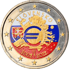 Slovakia, 2 Euro, 10 ans de l'Euro, 2012, MS(60-62), Bi-Metallic, KM:120