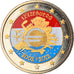 Luxembourg, 2 Euro, 10 ans de l'Euro, 2012, MS(60-62), Bi-Metallic, KM:119