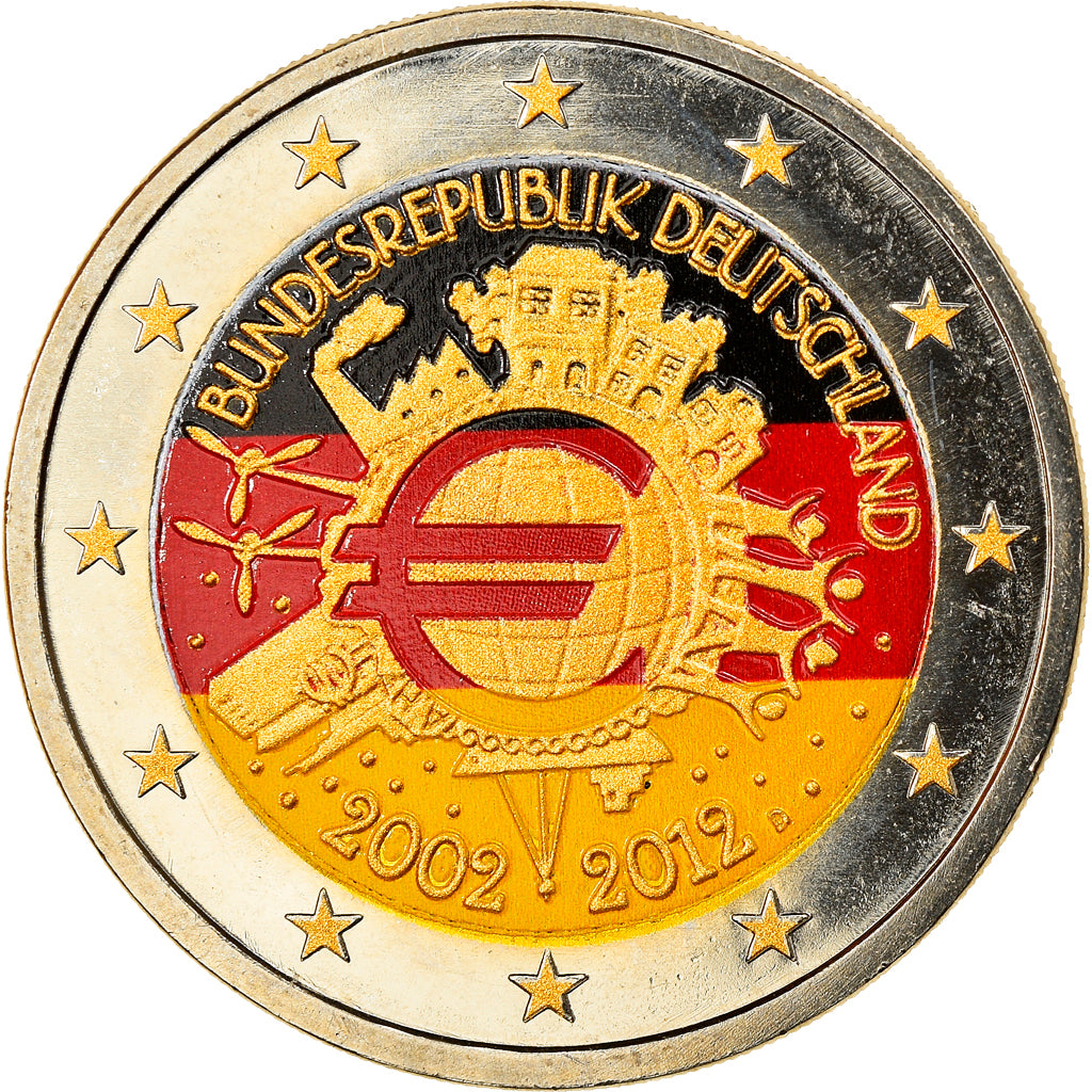 GERMANY - FEDERAL REPUBLIC, 2 Euro, 10 ans de l'Euro, 2012, Munich, MS(60-62)