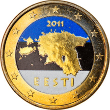 Estonia, 2 Euro, 10 ans de l'Euro, 2011, MS(60-62), Bi-Metallic, KM:68