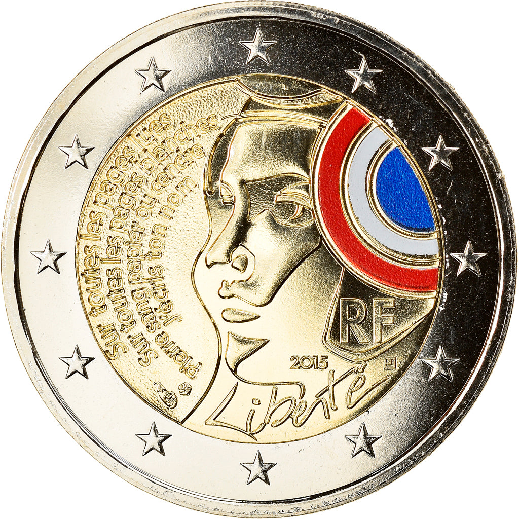Francia, 2 Euro, La République, 2015, BU, EBC+, Bimetálico, Gadoury:21