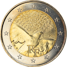 France, 2 Euro, 70 ans de Paix en Europe, 2015, BU, MS(60-62), Bi-Metallic