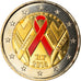 France, 2 Euro, Journée mondiale de la lutte contre le Sida, 2014, BU