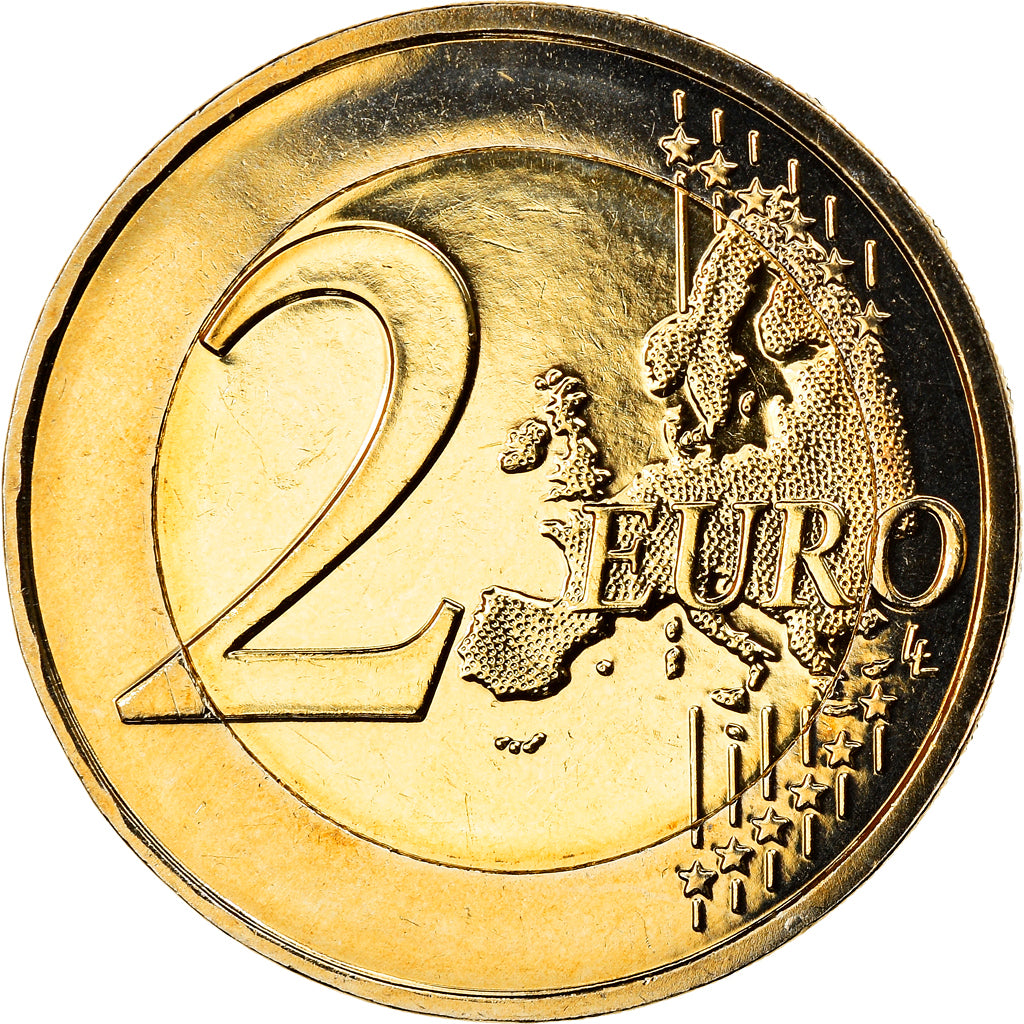 France, 2 Euro, 70 ans de Paix en Europe, 2015, MS(60-62), Bi-Metallic