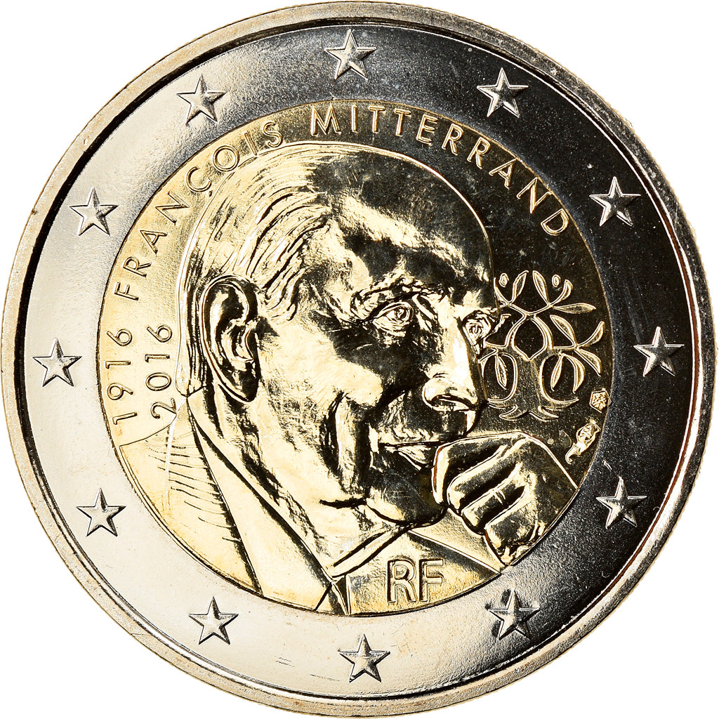 Frankrijk, 2 Euro, François Mitterrand, 2016, BU, PR+, Bi-Metallic, Gadoury:24