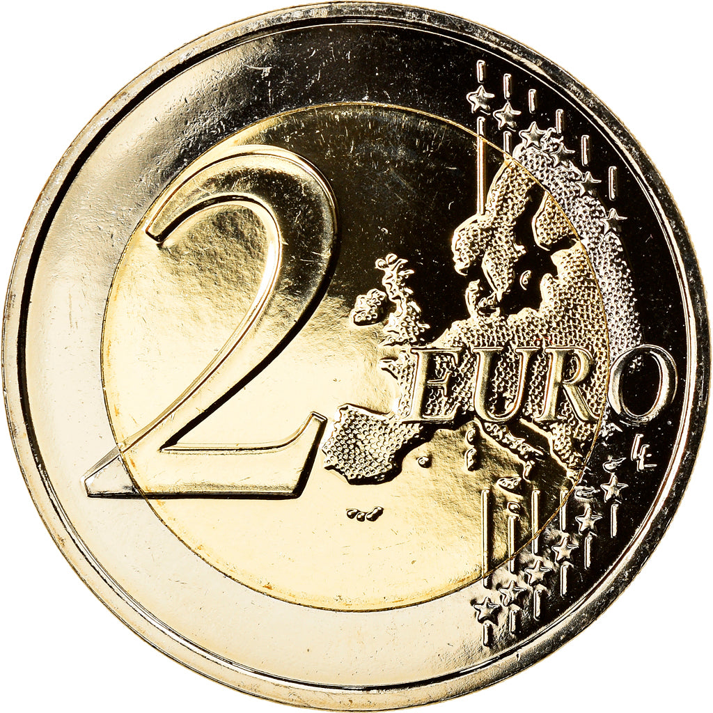 France, 2 Euro, Baron Pierre Coubertin, 2013, BU, MS(60-62), Bi-Metallic