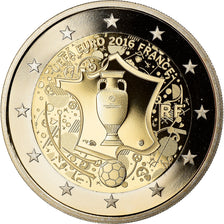 Francia, 2 Euro, UEFA Euro 2016, 2016, Proof, FDC, Bimetálico, Gadoury:23