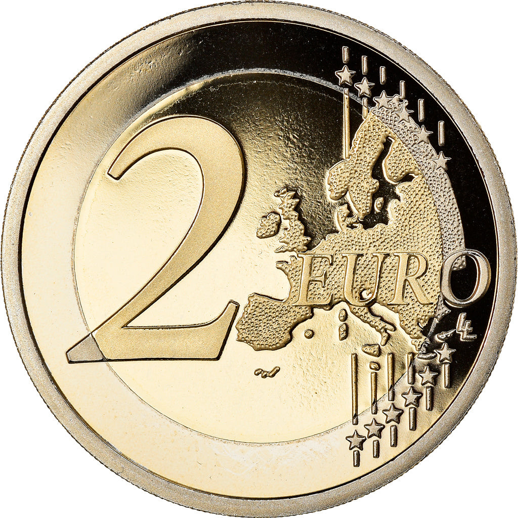 Francia, 2 Euro, 30 ans du drapeau de l union europeenne, 2015, Proof, FDC