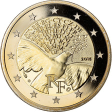 France, 2 Euro, 70 ans de Paix en Europe, 2015, Proof, MS(65-70), Bi-Metallic