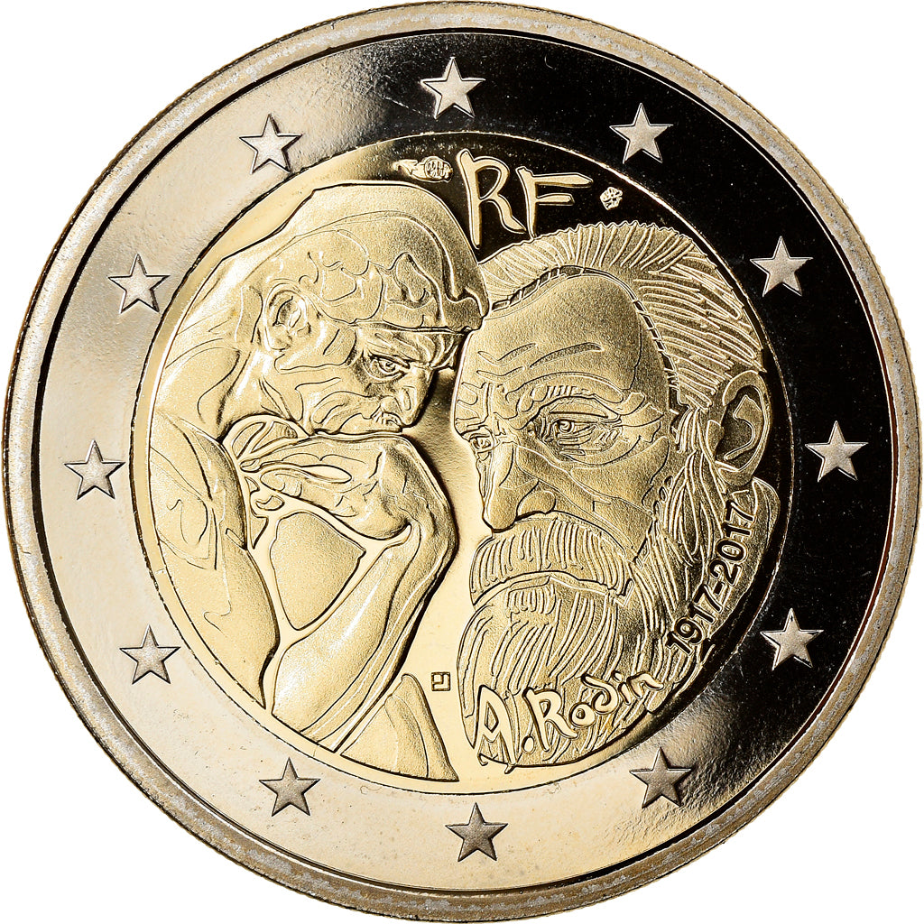 France, 2 Euro, Auguste Rodin, 2017, Proof, MS(65-70), Bi-Metallic, Gadoury:25