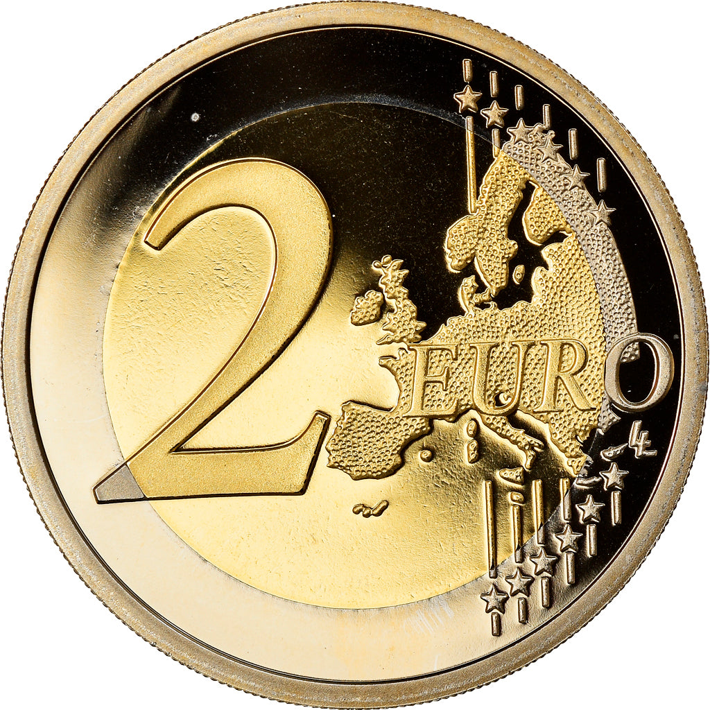France, 2 Euro, Baron Pierre Coubertin, 2013, Proof, FDC, Bi-Metallic