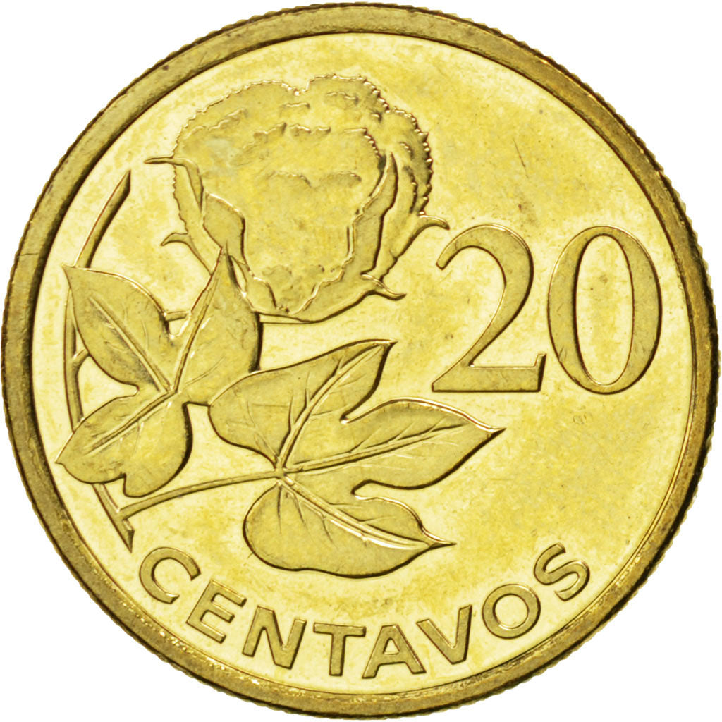Coin, Mozambique, 20 Centavos, 2006, MS(63), Brass plated steel, KM:135