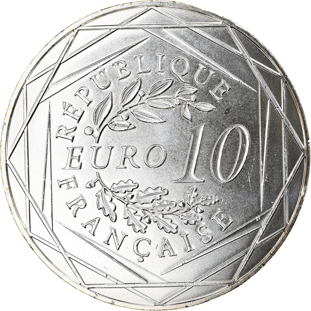 Frankrijk, 10 Euro, UEFA Euro 2016, 2016, UNC-, Zilver, Gadoury:EU814