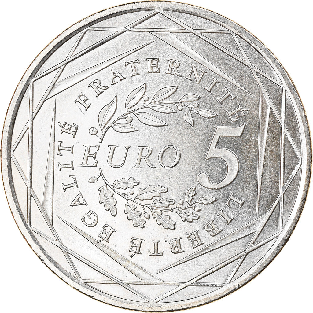 France, 5 Euro, Semeuse, 2008, MS(60-62), Silver, Gadoury:EU287