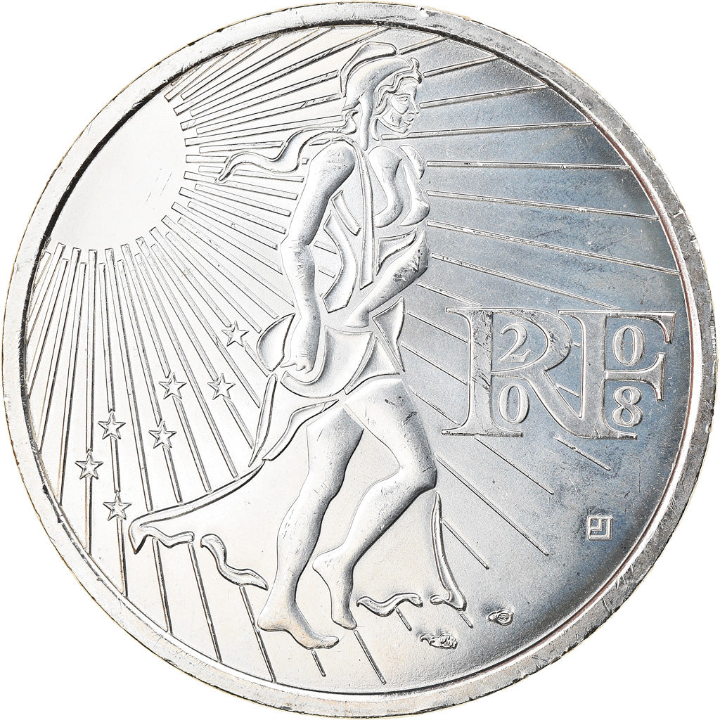 Francia, 15 Euro, Semeuse, 2008, SPL, Argento, Gadoury:EU288