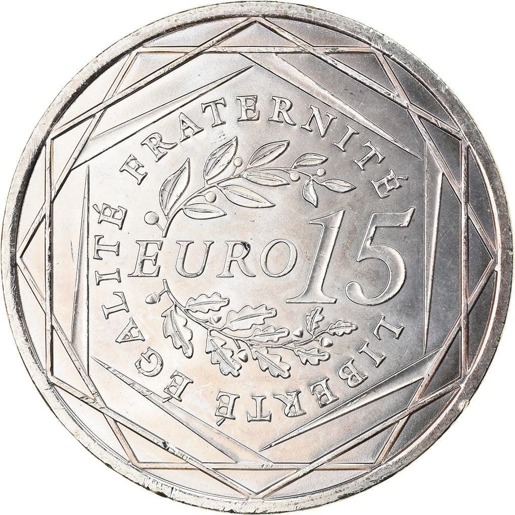 Francia, 15 Euro, Semeuse, 2008, SPL, Argento, Gadoury:EU288