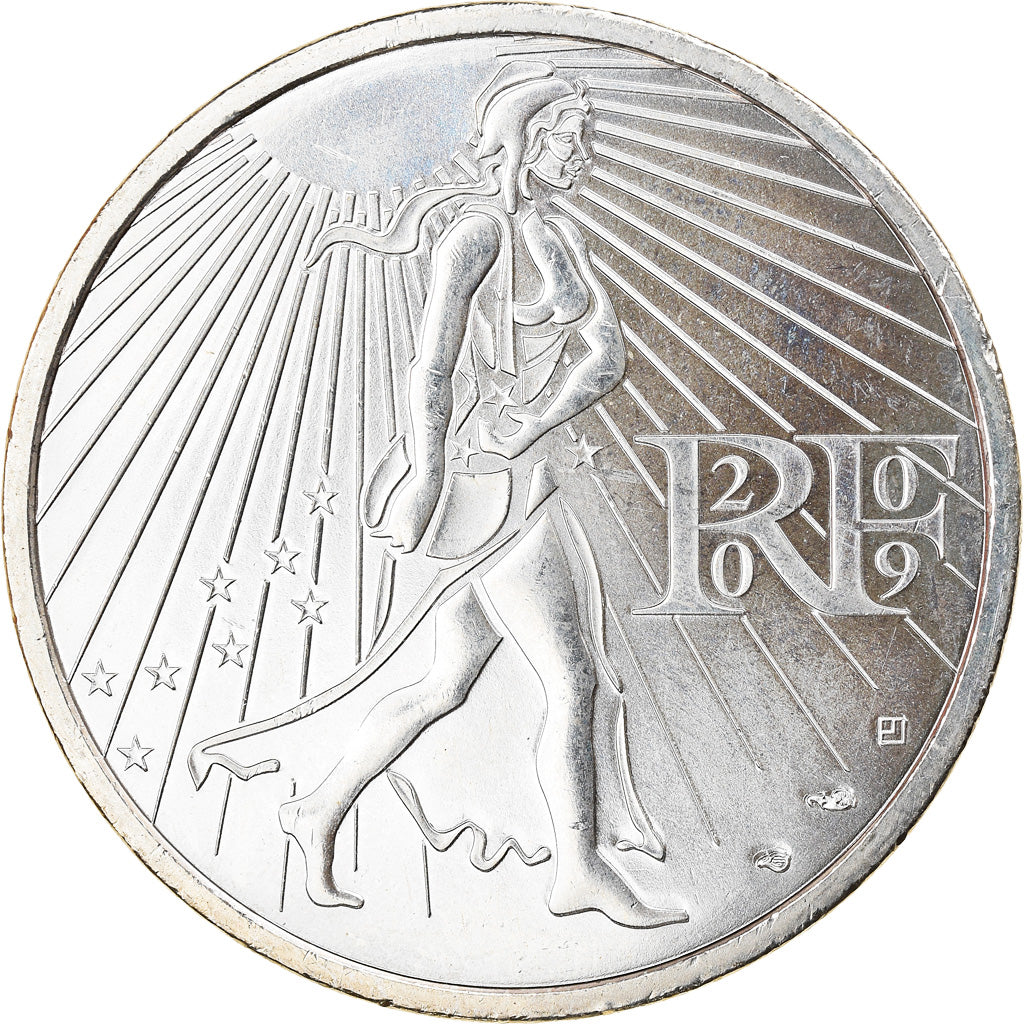 France, 25 Euro, Semeuse, 2009, MS(60-62), Silver, Gadoury:EU338, KM:1581