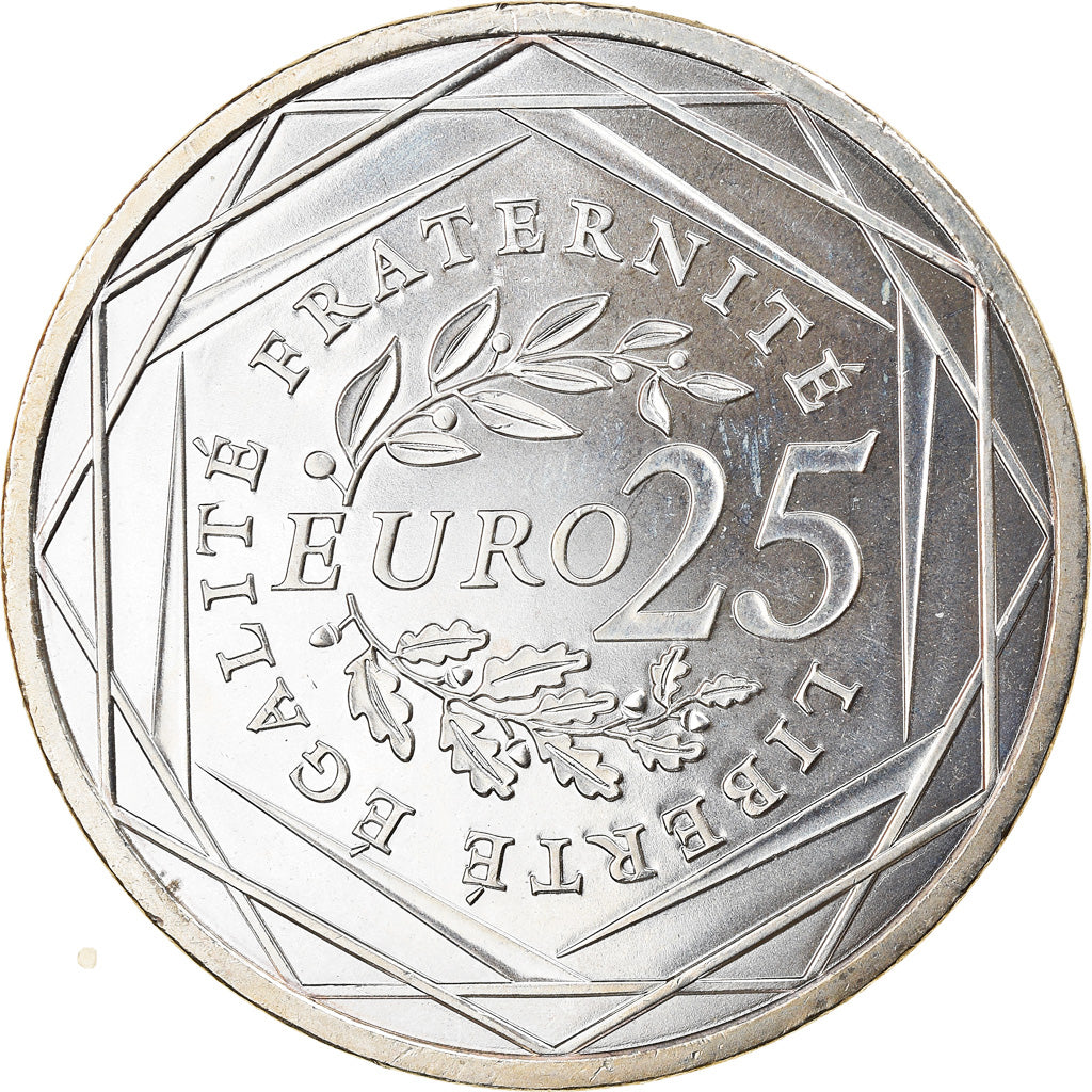 France, 25 Euro, Semeuse, 2009, MS(60-62), Silver, Gadoury:EU338, KM:1581