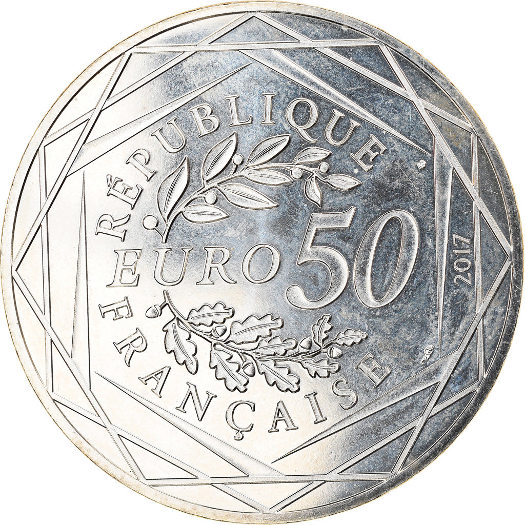 France, 50 Euro, Jean Paul Gaultier - Coq marinière, 2017, FDC, Argent