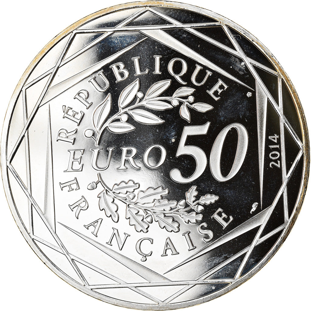 France, 50 Euro, Sempé l'automne et l'hiver, 2014, MS(65-70), Silver