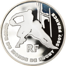 France, 1-1/2 Euro, COUPE DU MONDE DE RUGBY, 2007, Proof, MS(65-70), Silver