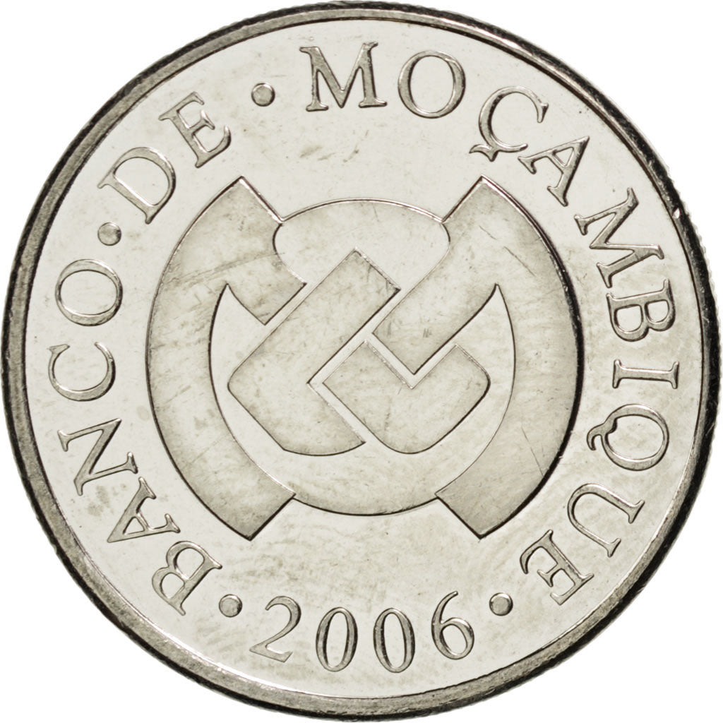 MOZAMBIQUE, 2 Meticais, 2006, KM #138, MS(63), Nickel Plated Steel, 24, 6.06