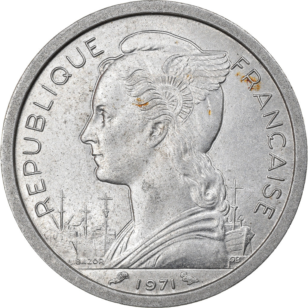 Coin, Réunion, Franc, 1971, Paris, EF(40-45), Aluminum, KM:6.1